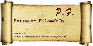 Patzauer Filomén névjegykártya