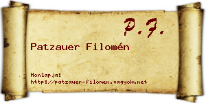 Patzauer Filomén névjegykártya